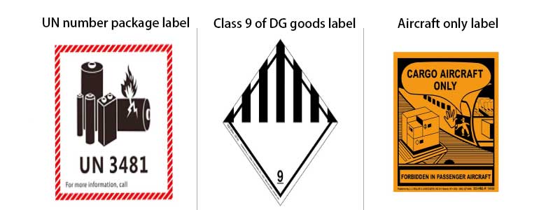 battery packing labels