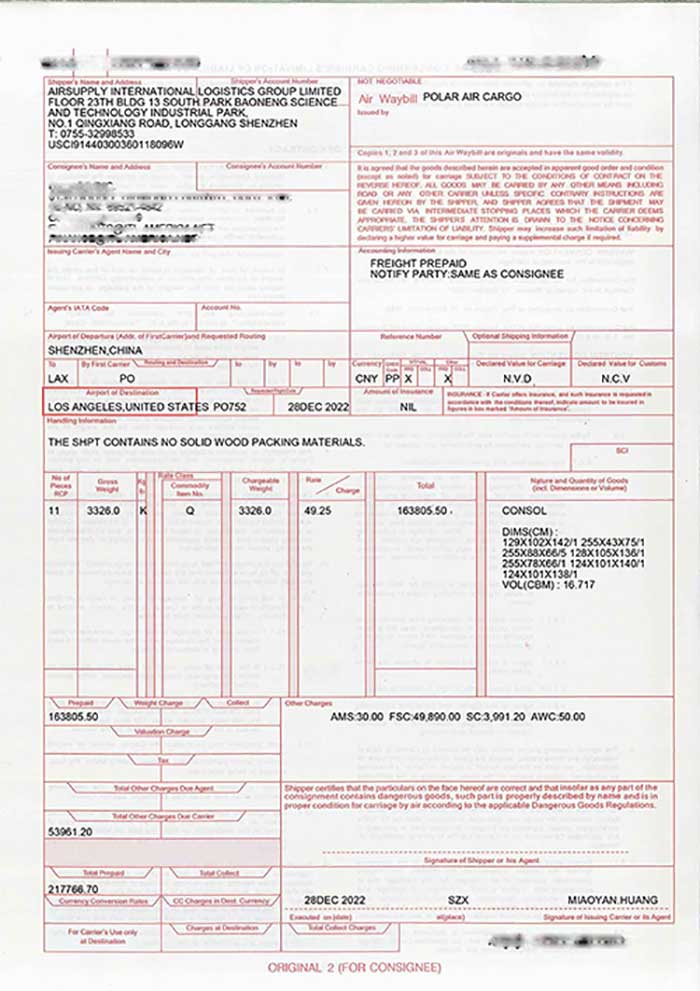 charter flight form