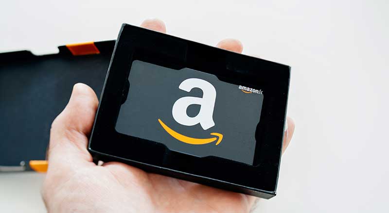 tablet screen with the amazon logo