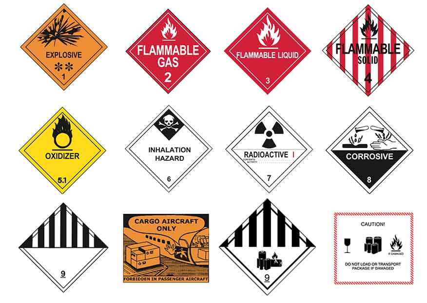 dangerous goods shipping label