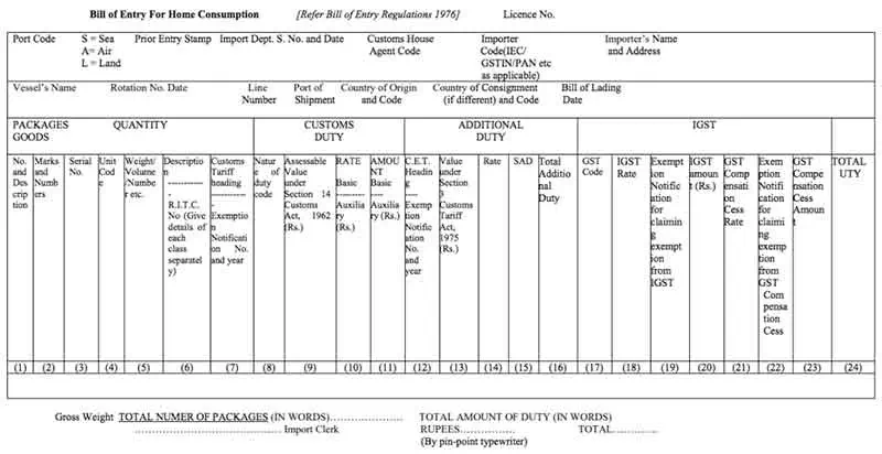 bill-of-entry-format